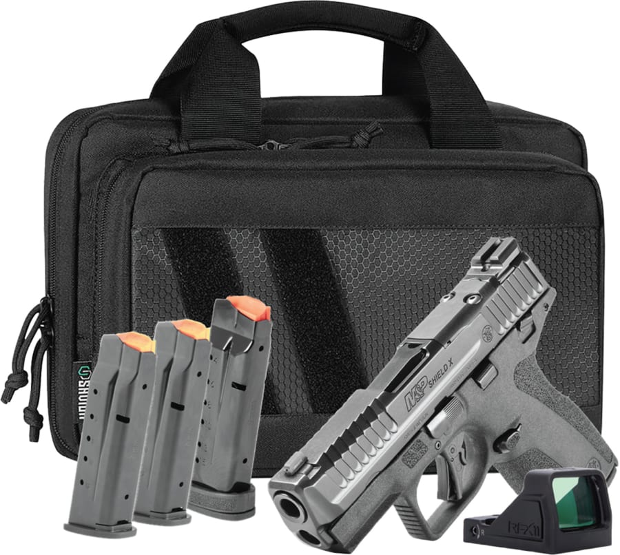 Smith & Wesson M&P Shield X Bundle 9mm Luger Pistol, 13+1, 15+1 rd, 3.6" barrel, Black