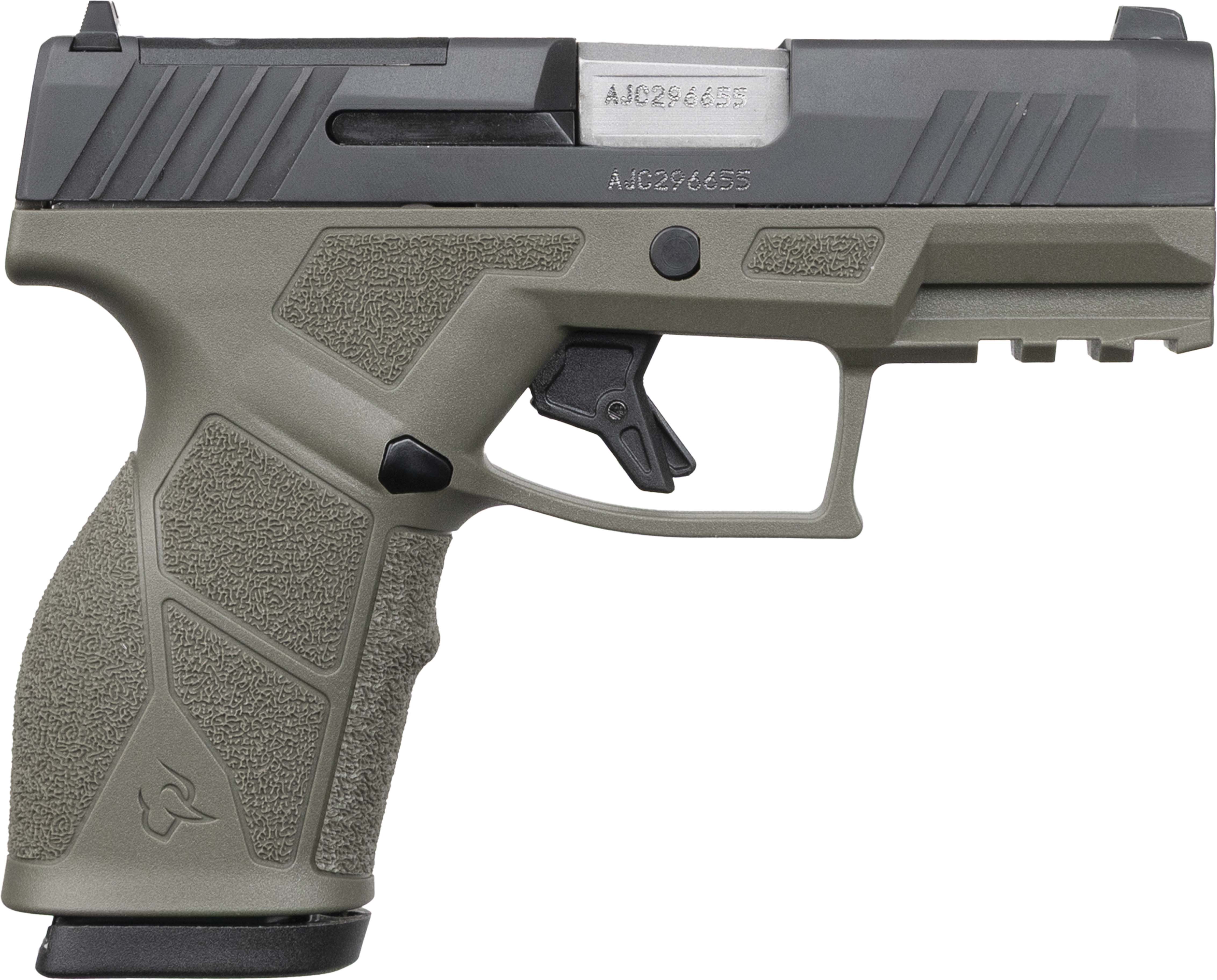 Taurus GX2 GX2 9mm Luger Hinged Trigger Safety 13+1 3.380 Black|Green Alloy Steel