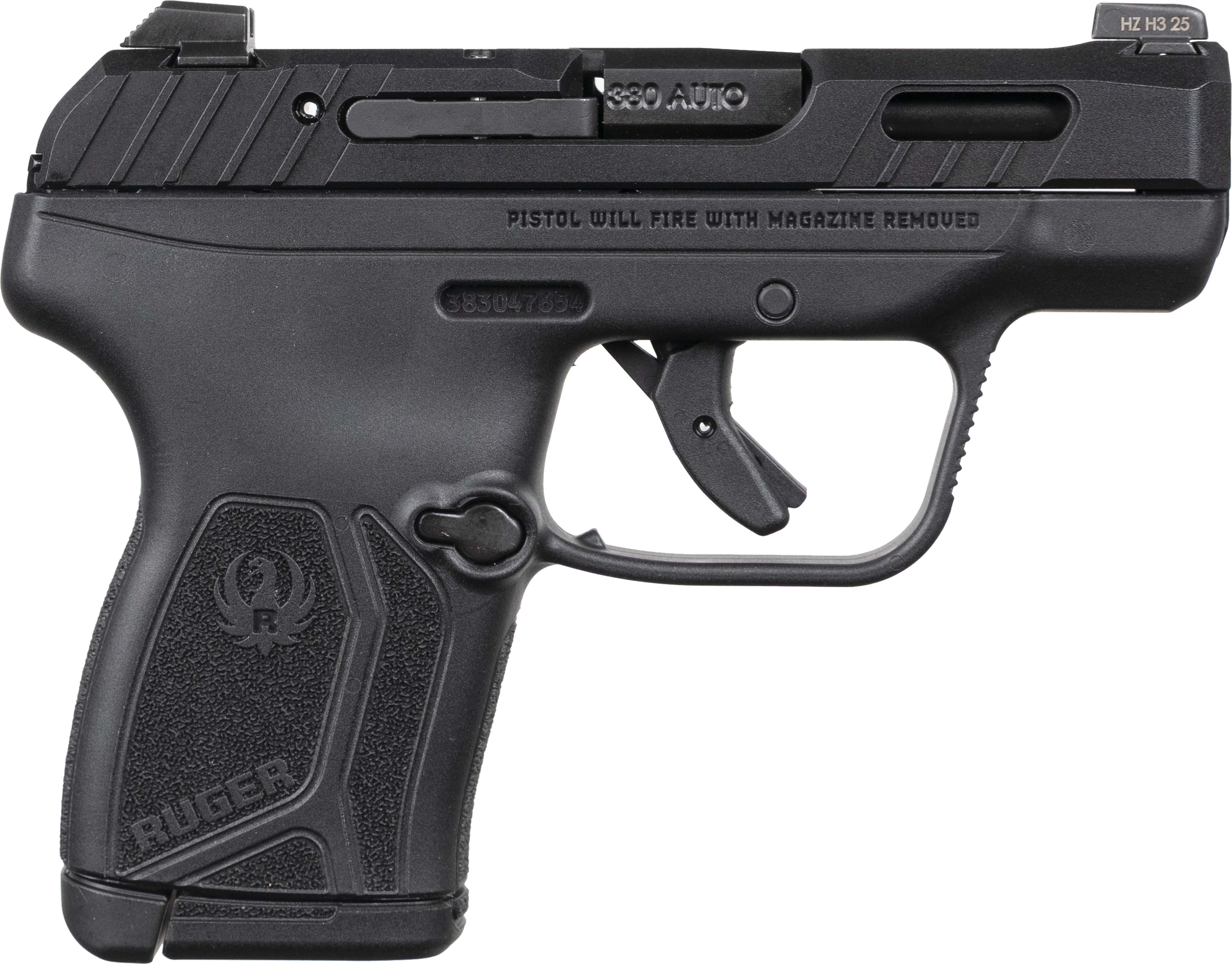 Ruger LCP LCP 380 Auto Finger Grip Ext Floorplate 10+1 2.800 Black Alloy Steel