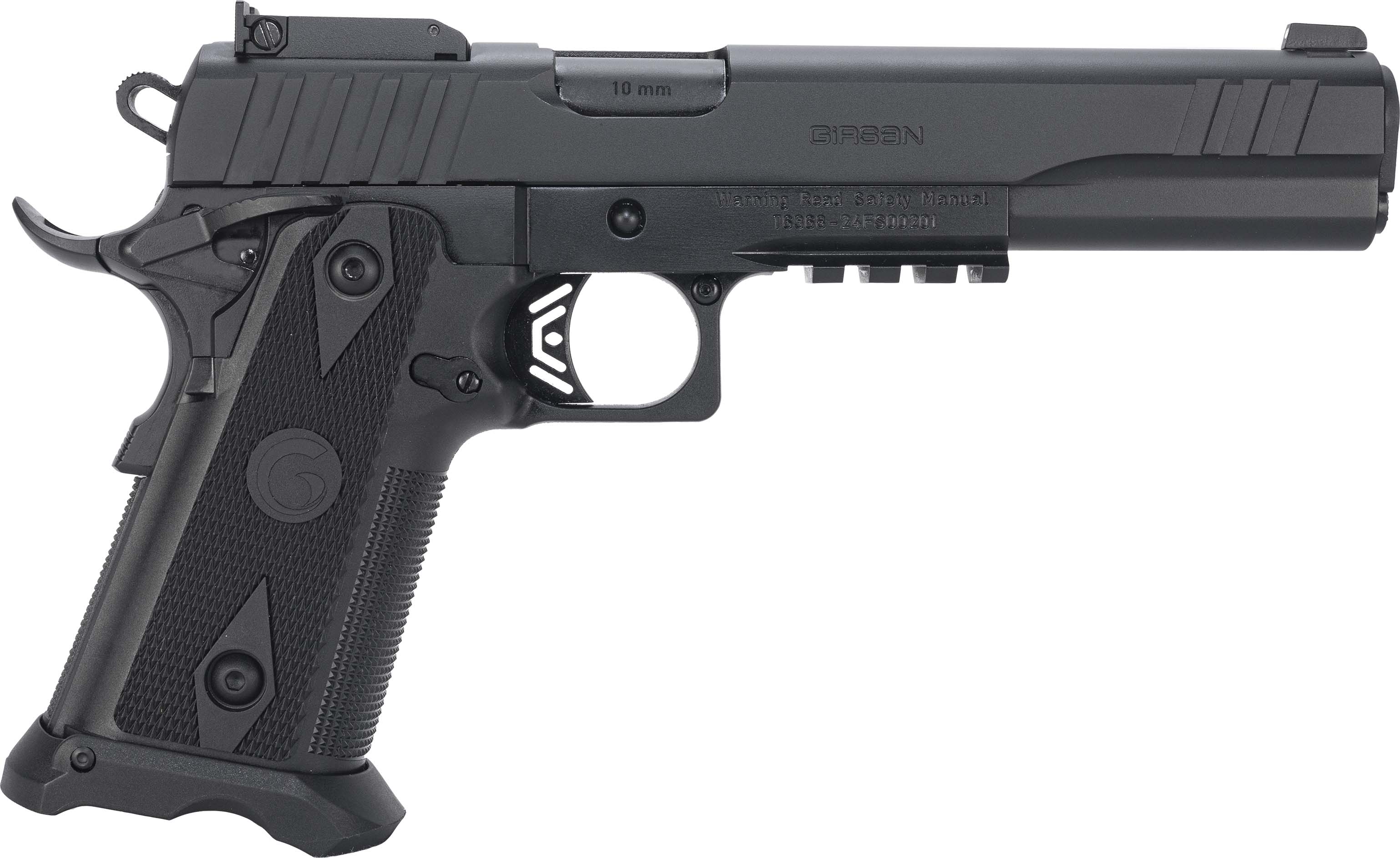 Girsan 395075 Witness2311 10mm Auto 15+1 6" Black Steel Barrel, Black Optic Ready/Serrated Steel Slide, Black Polymer Frame w/Beavertail & Picatinny Rail, Black Checkered Polymer Grip, Ambidextrous