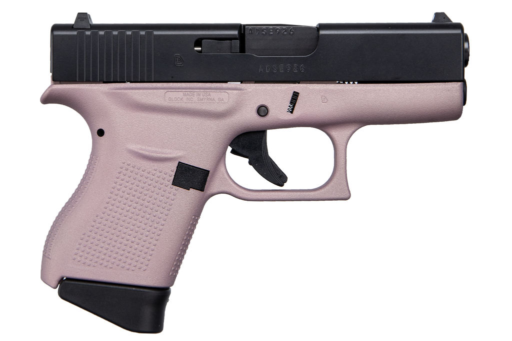 Glock G43 9mm 6-Round Pistol - Pink/Black, Ultra-Concealable & Accurate - Glock - 9x19