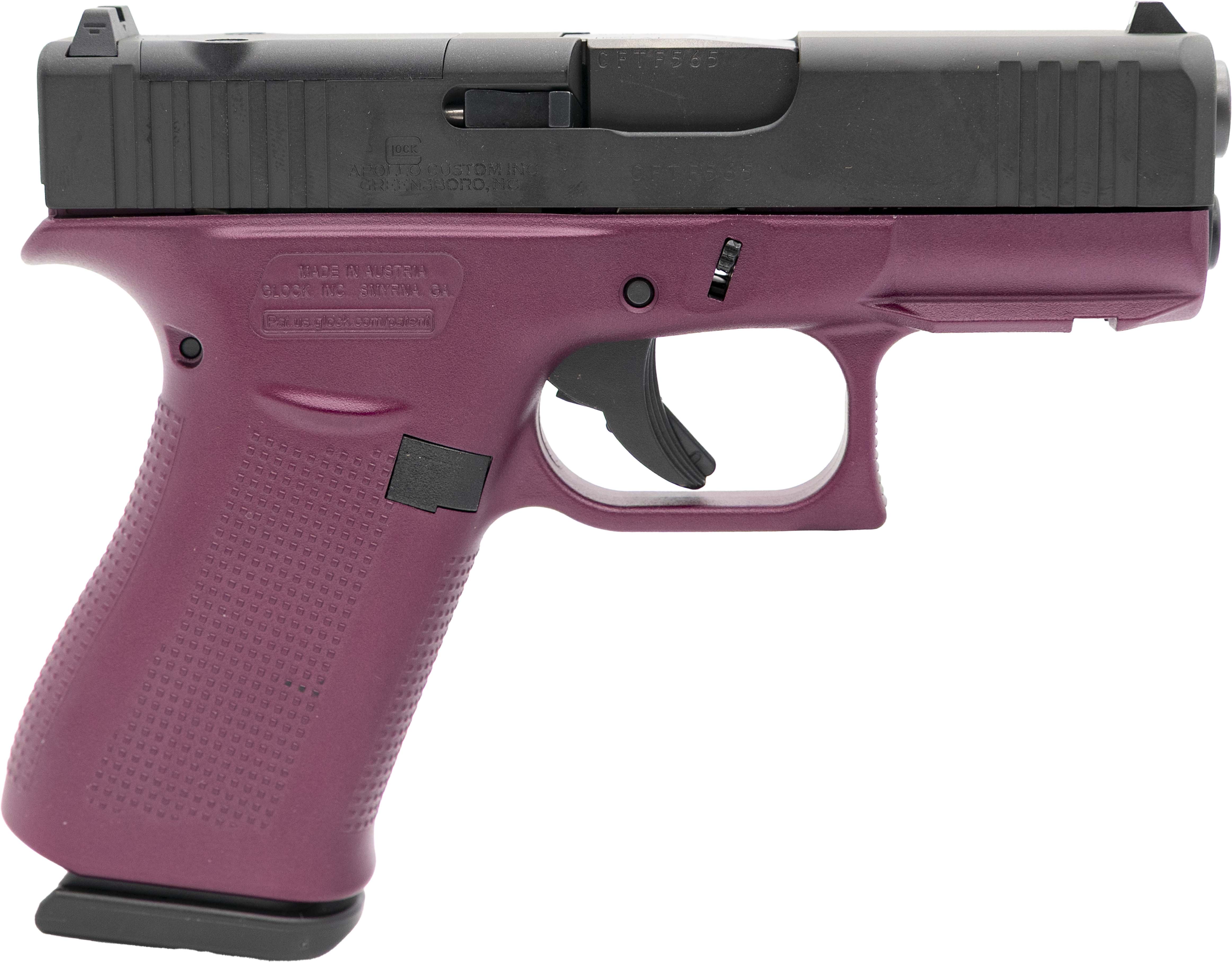 Glock 43X 9mm Luger 10+1 3.410 Black|Black Cherry Polymer