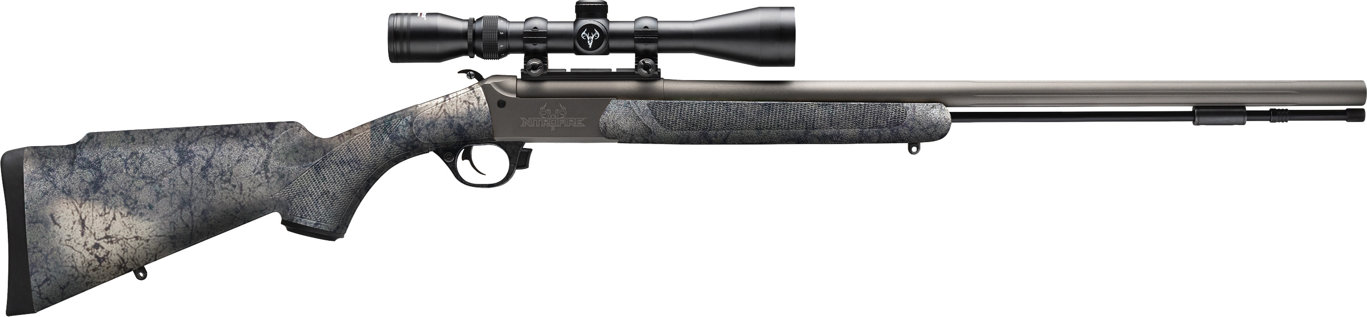 Traditions NitroFire with VAPR Twist Muzzleloader .50 Cal 26 in. Tungsten/Desert Web w/ Scope