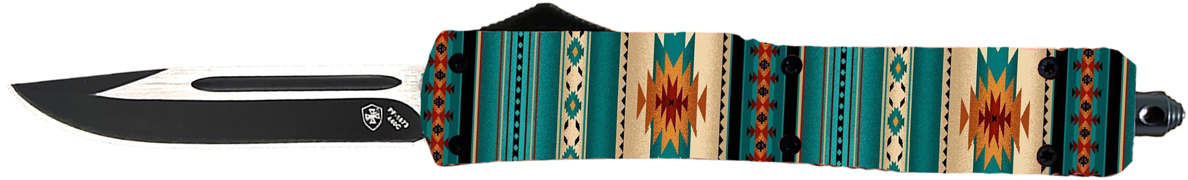Templar MSBT331 Slim OTF Knife Teal Saddle Blanket 3.1" Black Blade - Templar Knife