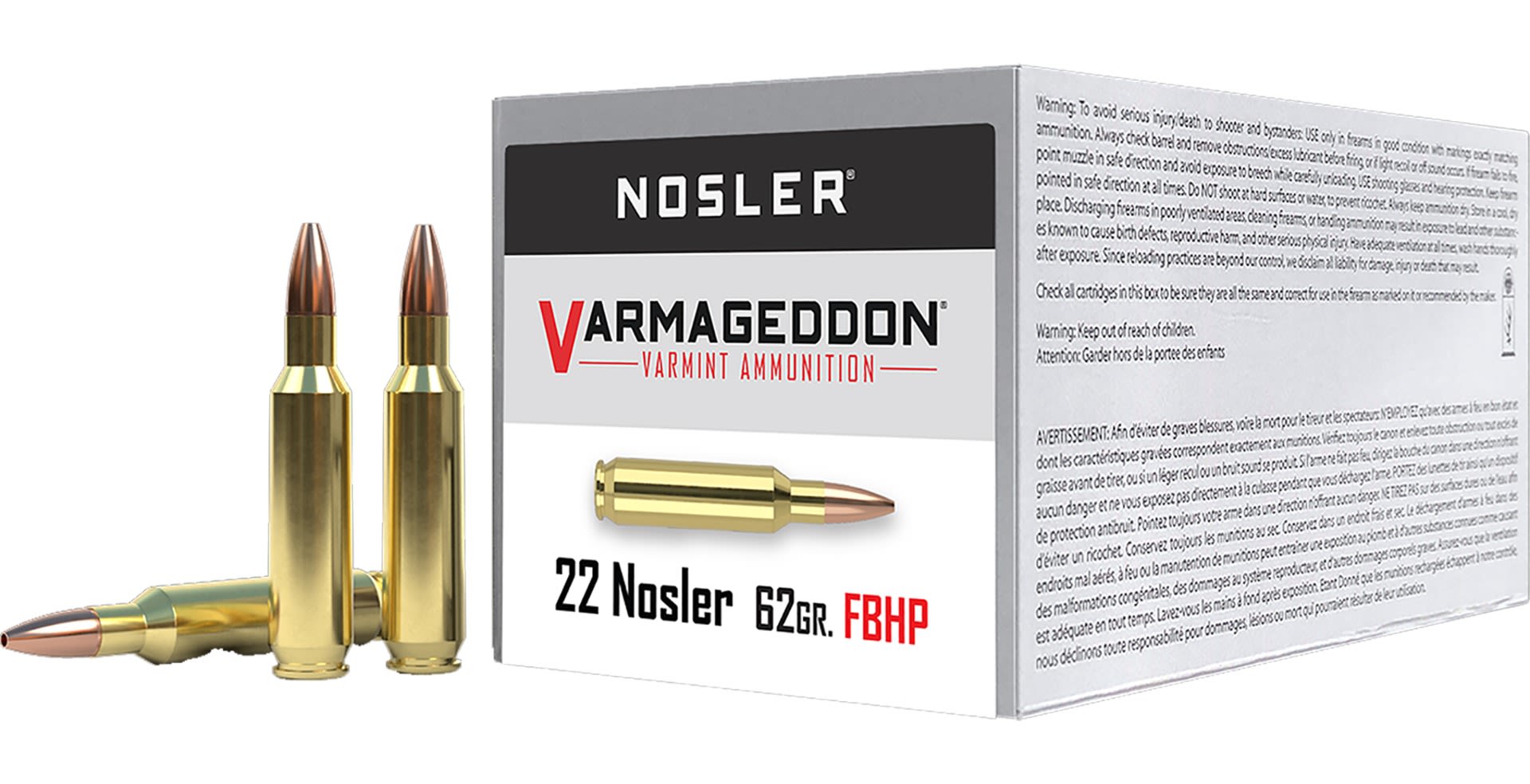 Nosler Varmageddon 22 Nosler 62GR Varmegeddon-Tip