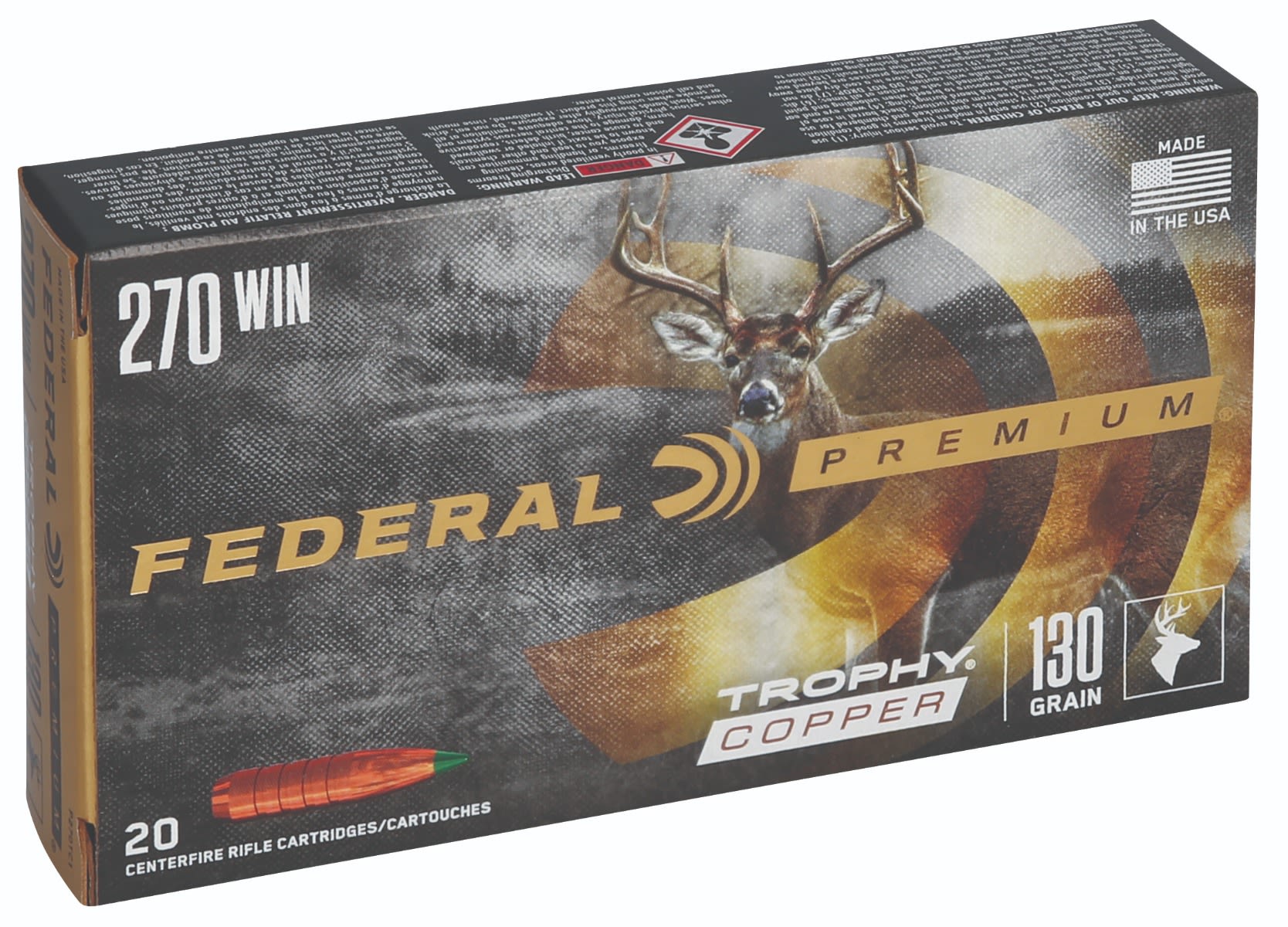 Federal Premium Copper V-Shok 270 Win 130GR Trophy Copper