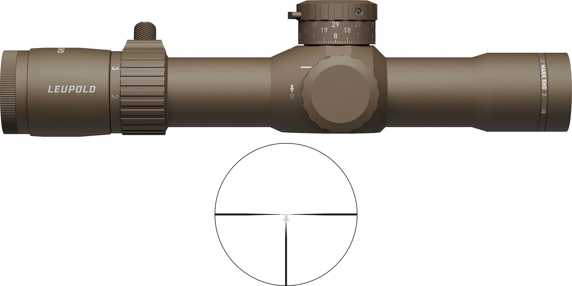 Leupold Mark 5HD 2-10x30mm CMR-MIL FFP Illuminated Rifle Scope - Dark Earth