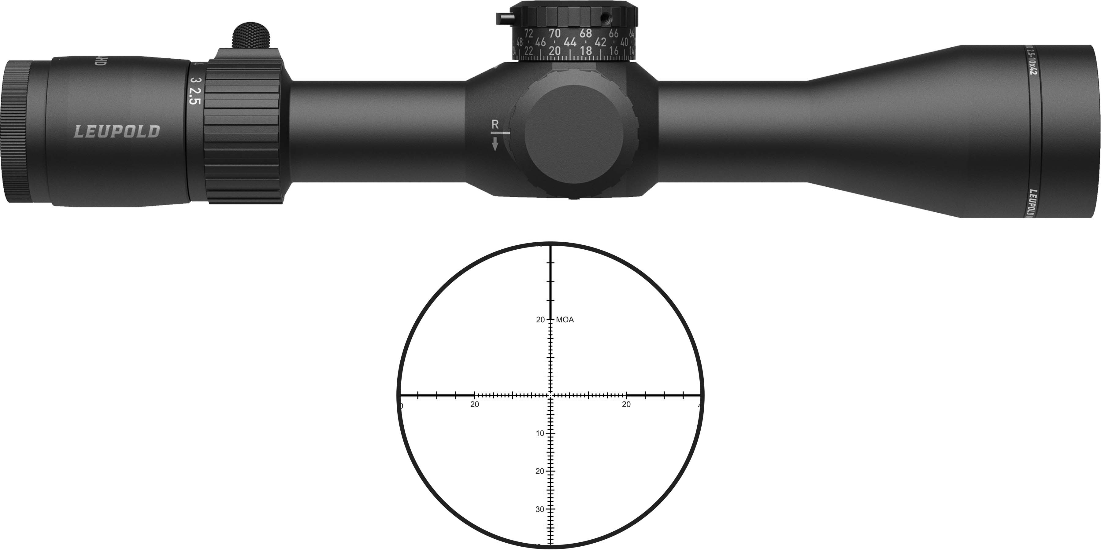 Leupold Mark 4HD 2.5-10X42mm 30mm FFP PR1-MOA Rifle Scope, Matte Black