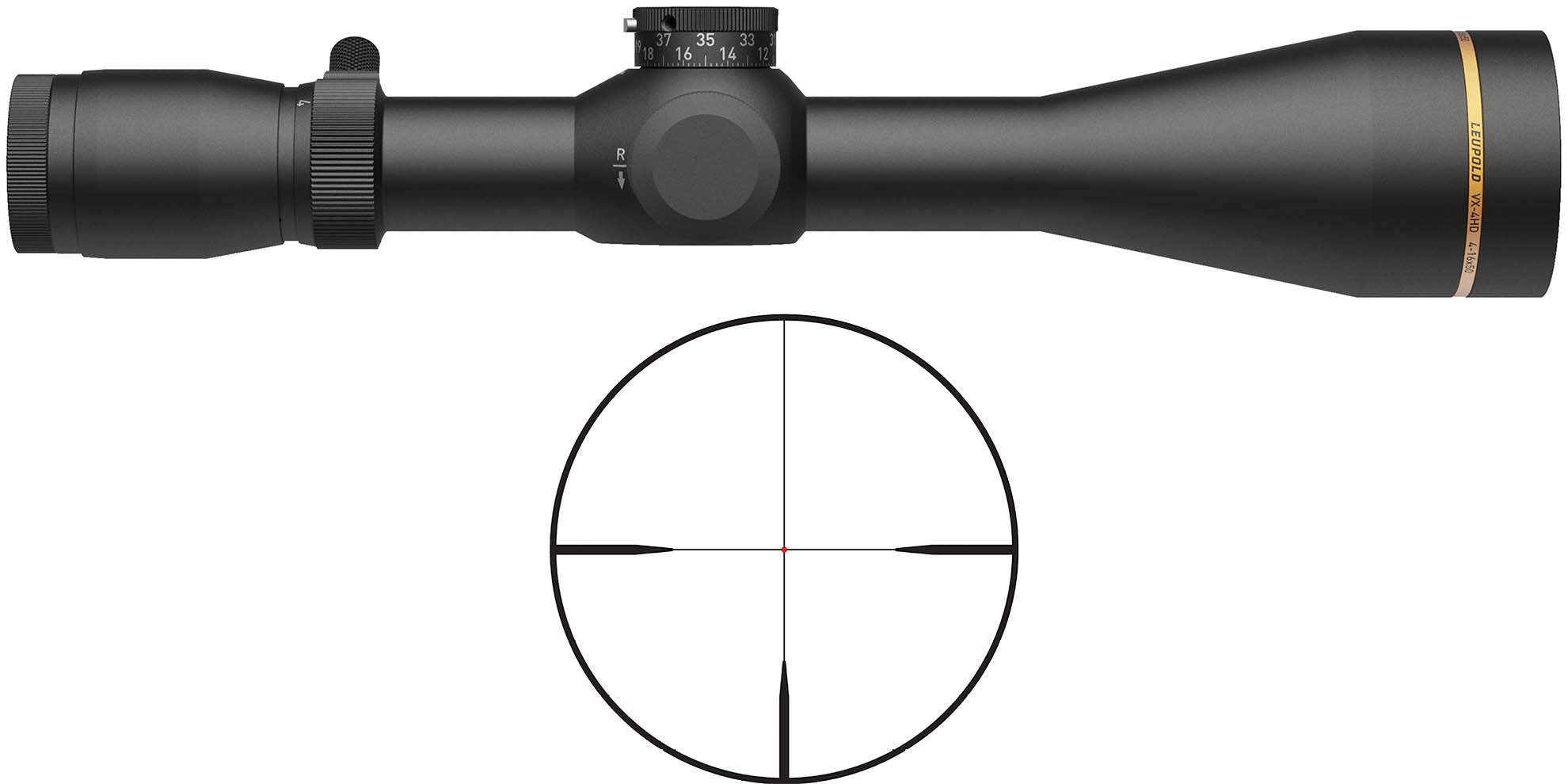 Leupold VX-4HD 4-16x50mm Rifle Scope, FireDot Twilight Hunter Reticle, Matte Black