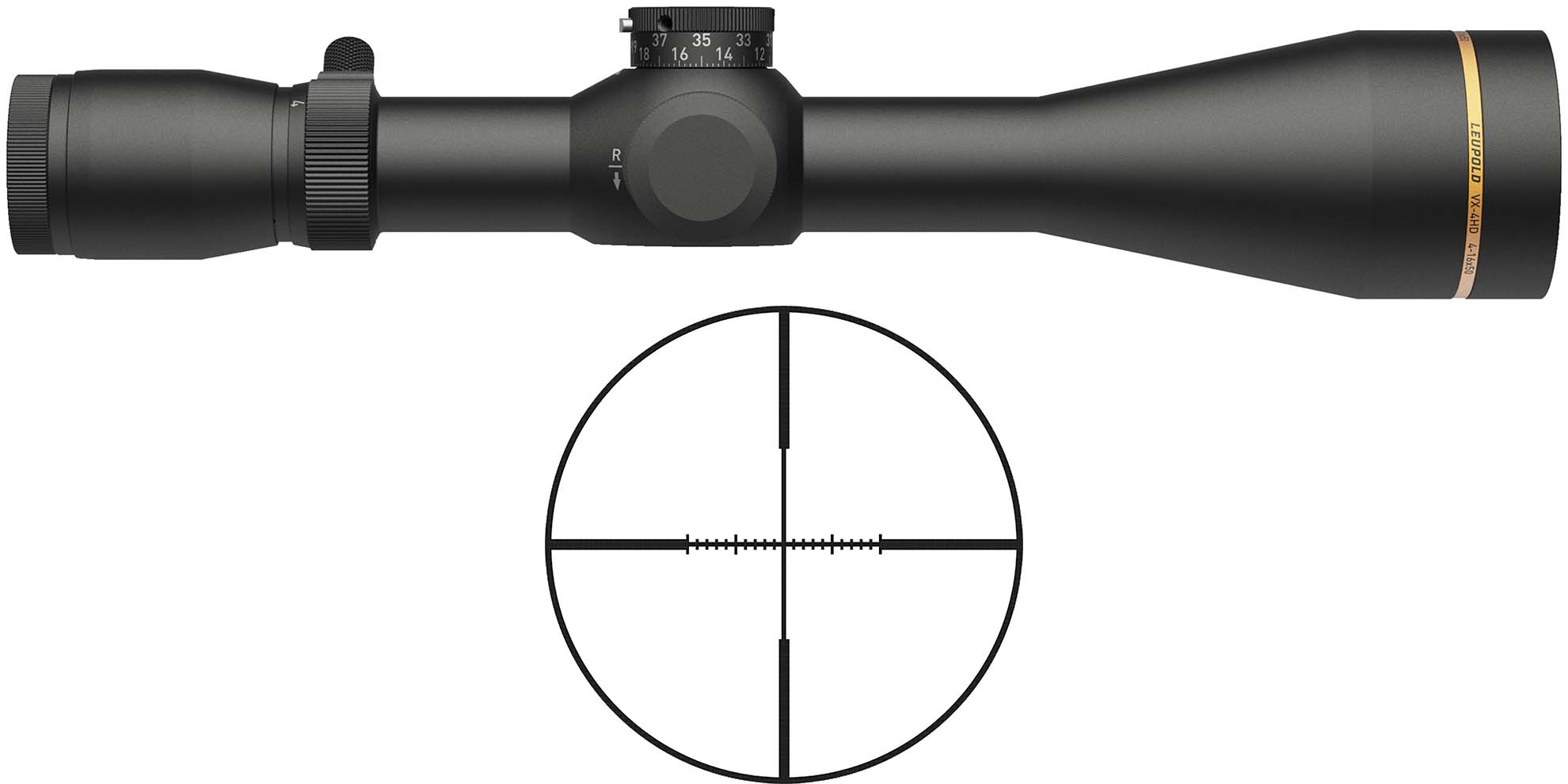 Leupold VX-4HD 4-16x50mm Rifle Scope, Wind-Plex Reticle, Matte Black