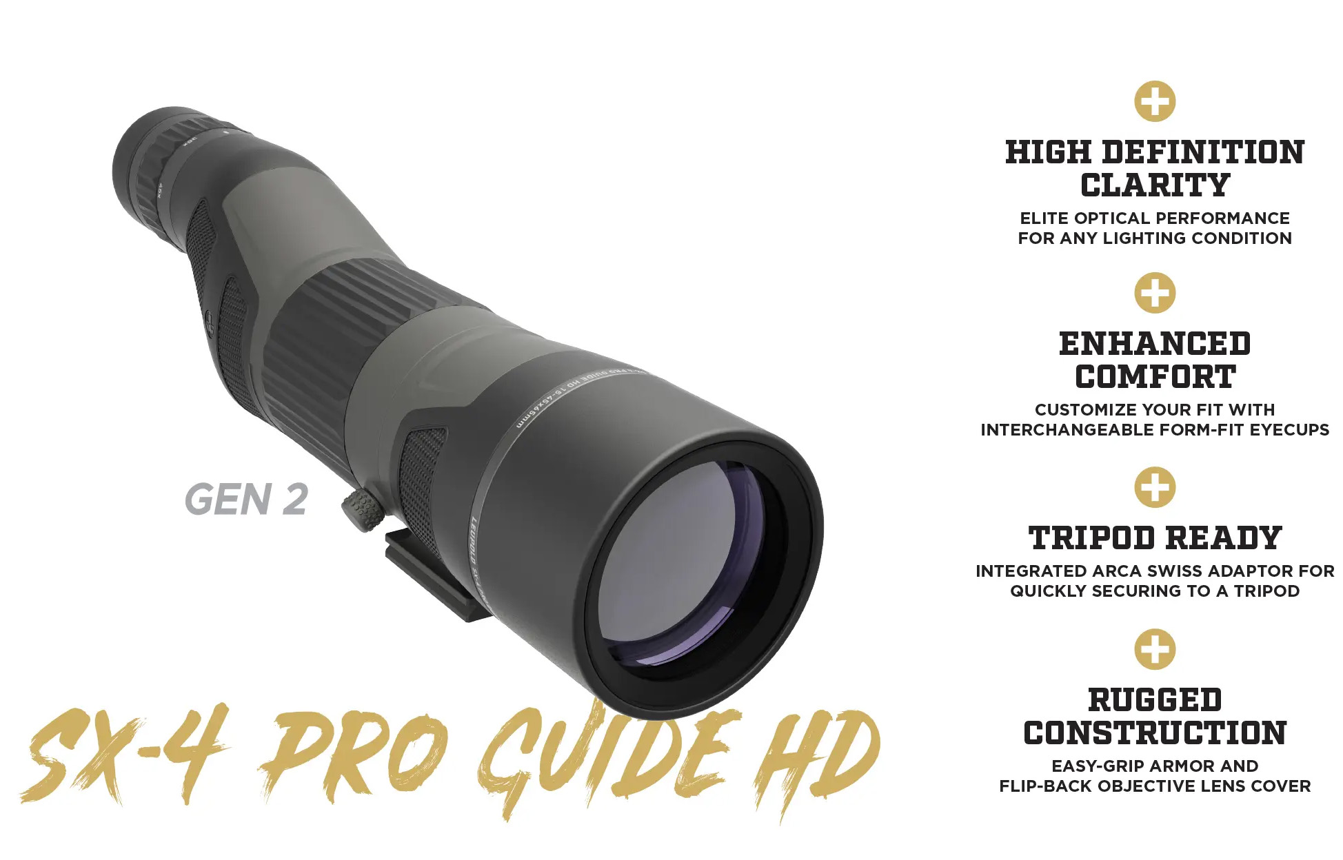 Leupold SX-4 Pro Guide HD Gen2 15-45x65mm Straight Spotting Scope