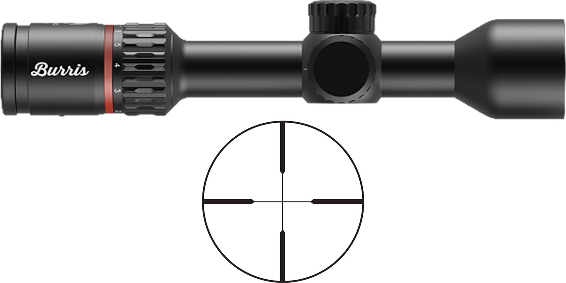 Burris Fullfield 2-8x35mm Rifle Scope, Plex Reticle, 1" Tube, Matte Black