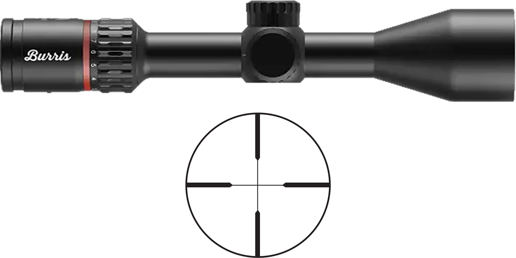 Burris Fullfield 3-12x42mm Rifle Scope, 1in Tube, Matte Black, Plex Reticle