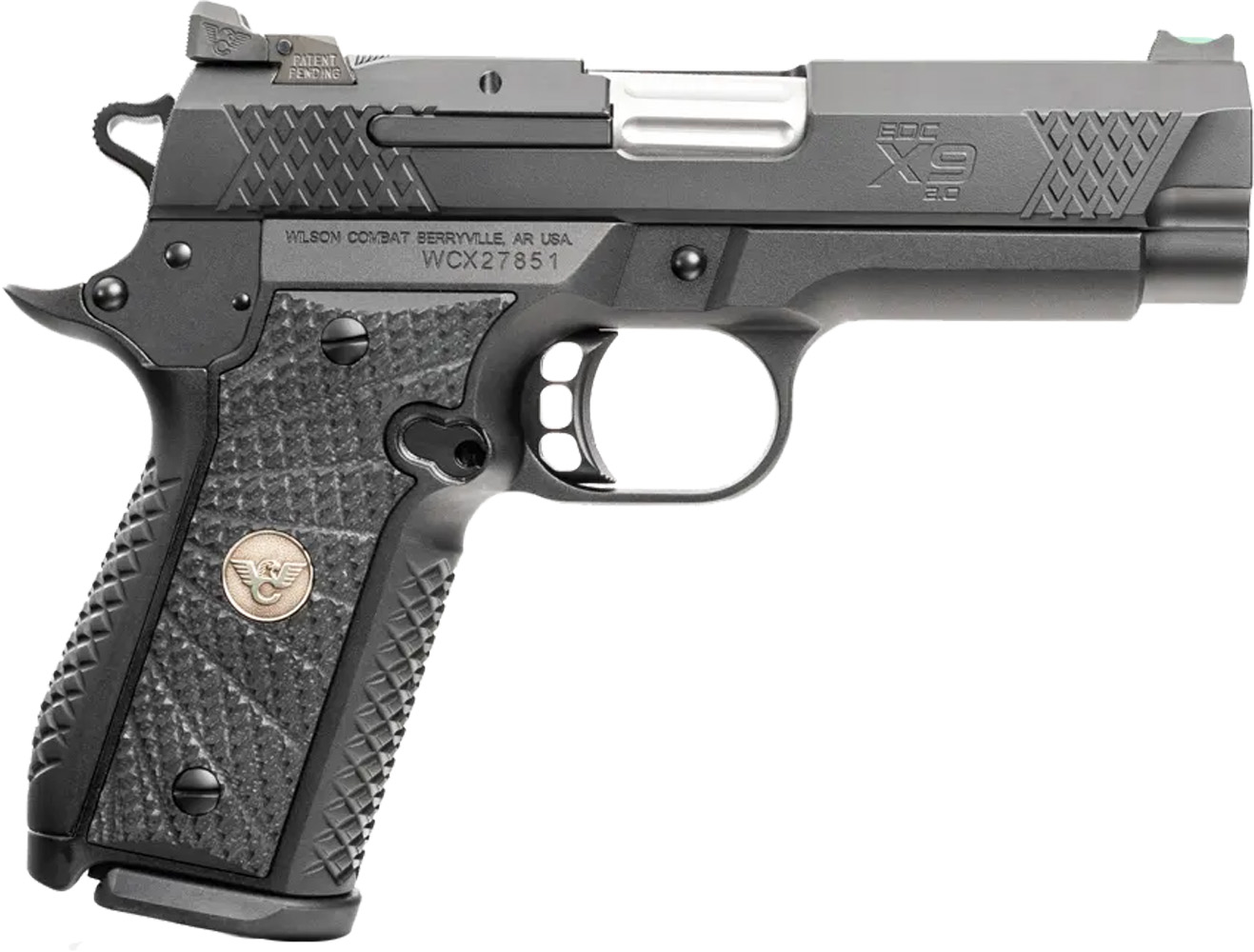 Wilson Combat EDC X9 2.0 Handgun 9mm Luger 15rd Magazine(2) 4" Barrel Non-Lightrail Armor-Tuff Slide Anodize Frame