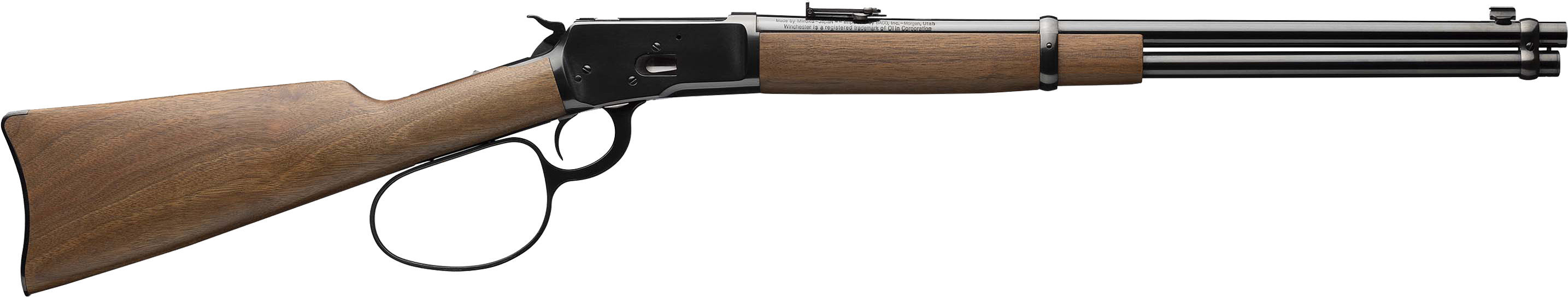 Winchester Guns 534190124 Model 1892 Large Loop Carbine 44 Rem Mag 10+1 Cap 20" Brushed Polish Blued Rec/Barrel Satin Walnut Fixed Straight Grip Stock Right Hand (Full Size)