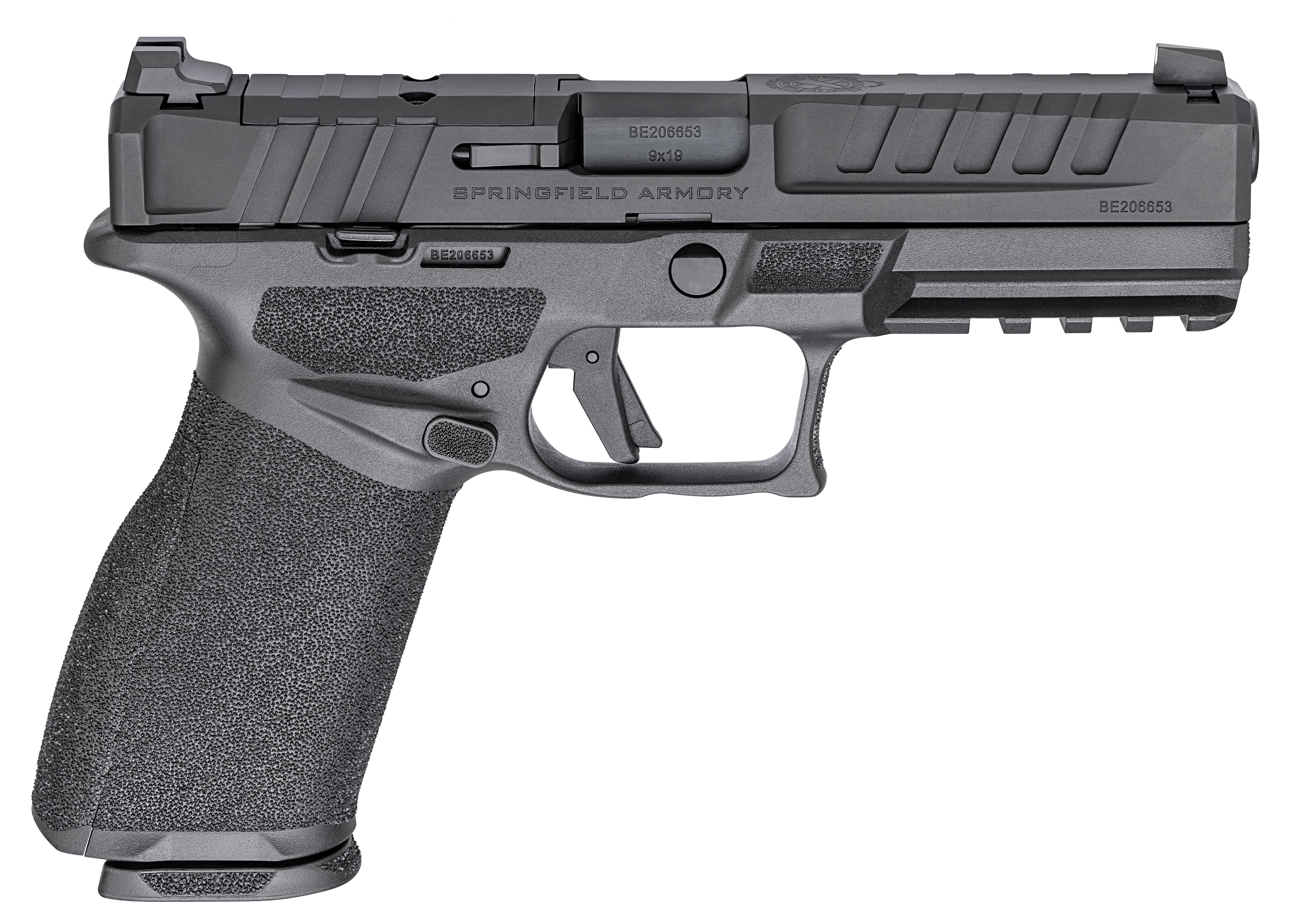 Springfield Echelon 4.0F White-Dot Handgun 9mm Luger 17(1)&20(1) Magazines 4.5" Barrel Black Frame