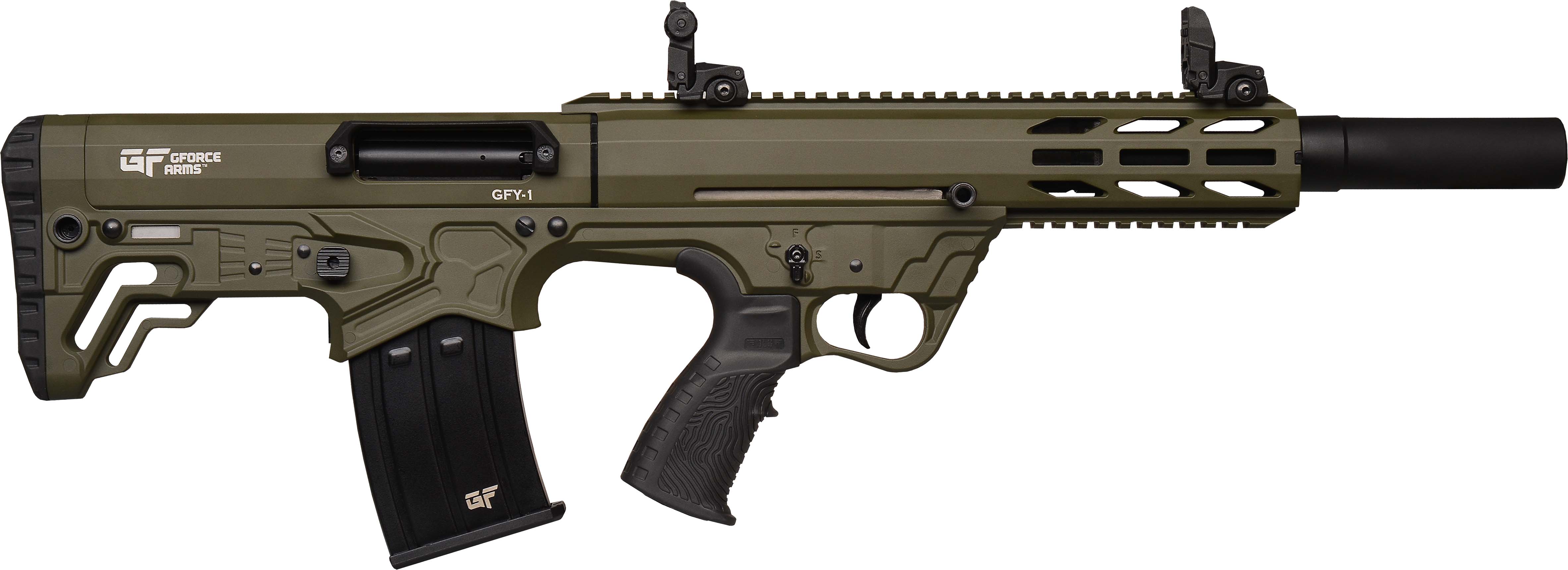 Gforce Arms GFY11220ODG GFY-1 USA 12 Gauge Semi-Auto 3" 5+1 18.50" Black Threaded Barrel, OD Green Cerakote Aluminum Receiver w/Picatinny Rail, OD Green Bullpup Polymer Stock, Polymer Grip