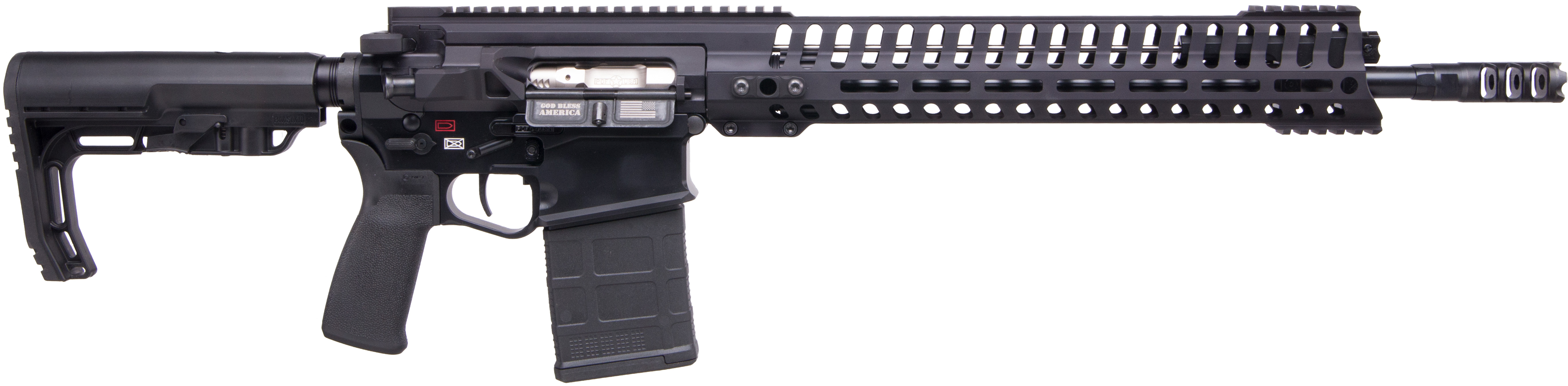 Patriot Ordnance Factory 01235 Revolution Gen4 7.62x51mm NATO 20+1 16.50" Nitride Treated Match Grade Barrel, Black Anodized Gen 4 Lower Receiver, Mission First Tactical Furniture, Ambidextrous