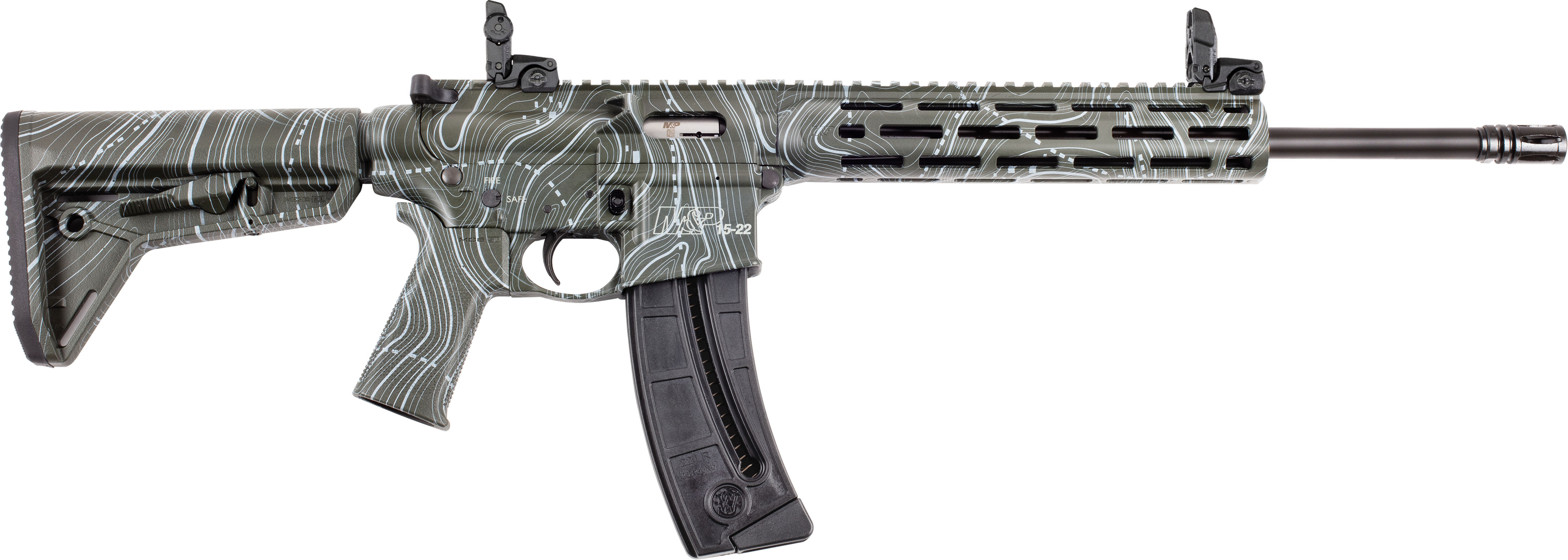 M&P 15-22 Sport OD Green Topographic Rifle .22 LR 25rd Magazine 16.5" Barrel M-LOK Handguard