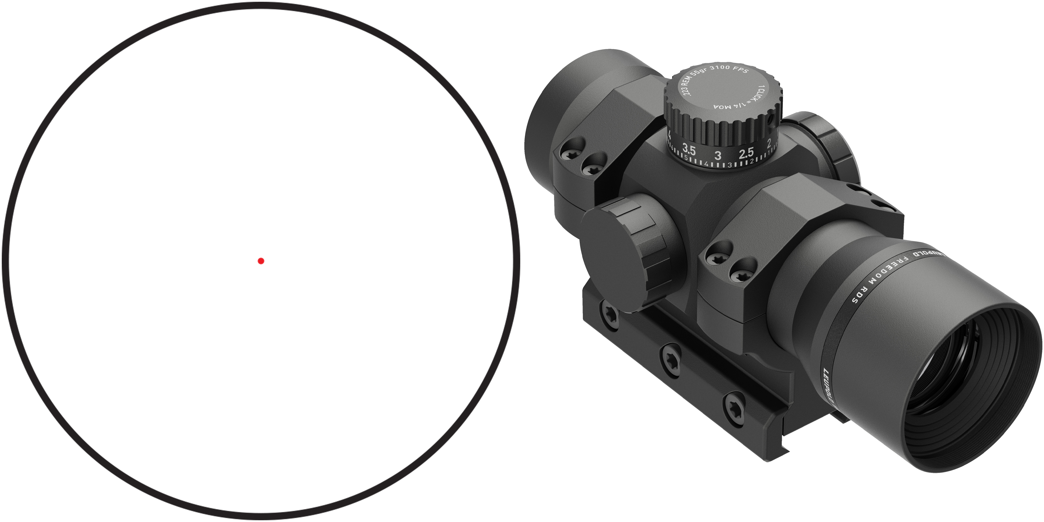 Leupold Freedom RDS Red Dot Sight, 1 MOA, 27mm, 34mm Tube, 5.56 BDC