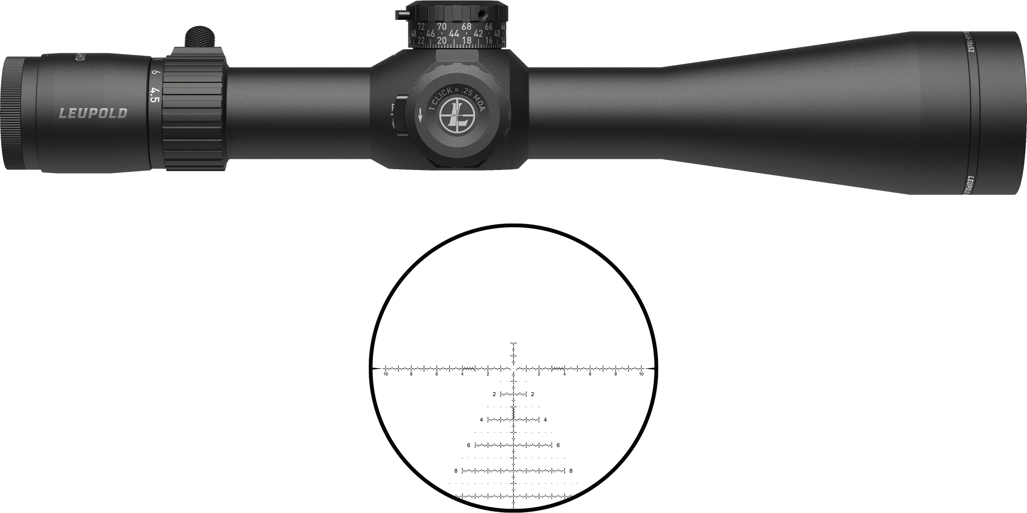 Leupold Mark 4HD 4.5-18x52mm 34mm FFP PR2-MOA Rifle Scope