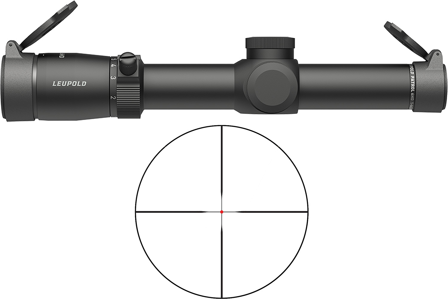 Leupold Patrol 6HD Rifle Scope, 1-6x24mm, FireDot Duplex, Illuminated
