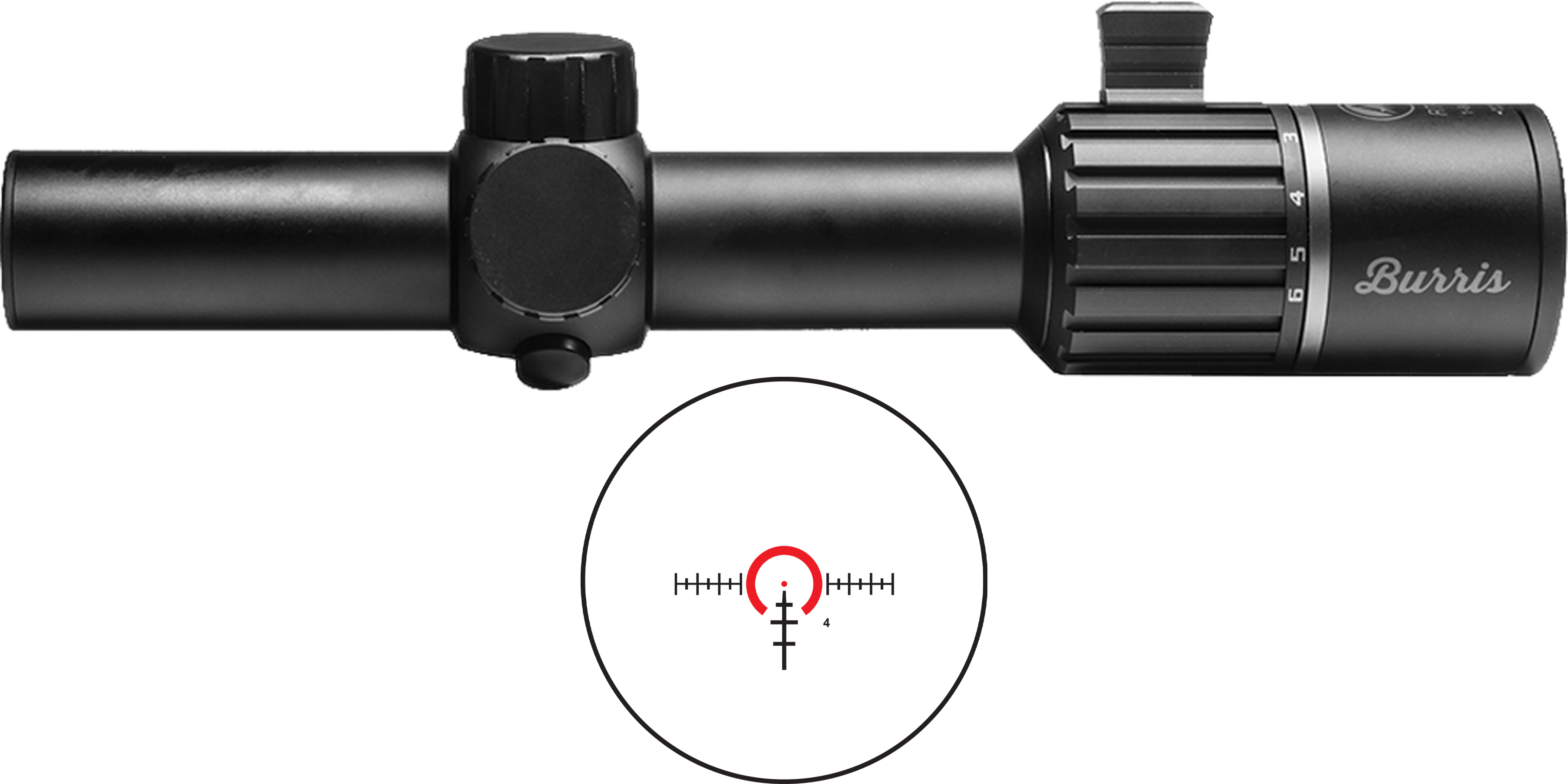 Burris RT-6 1-6x24mm Rifle Scope, Ballistic AR Illuminated Reticle, Matte Black