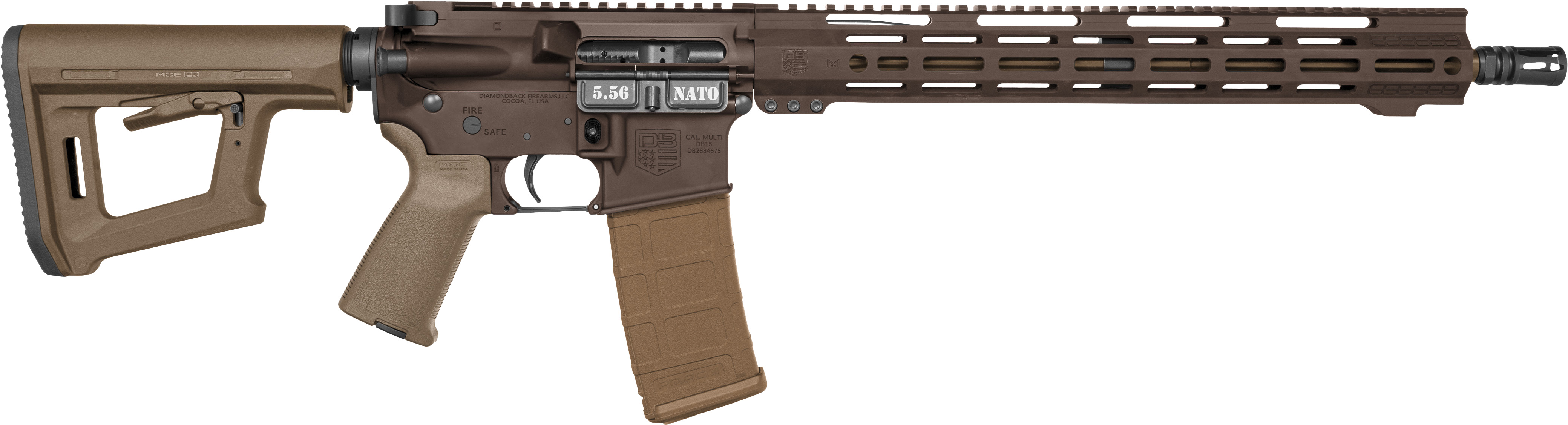 DIAMONDBACK FIREARMS DB15 5.56 BROWN 16" M-LOK 15"