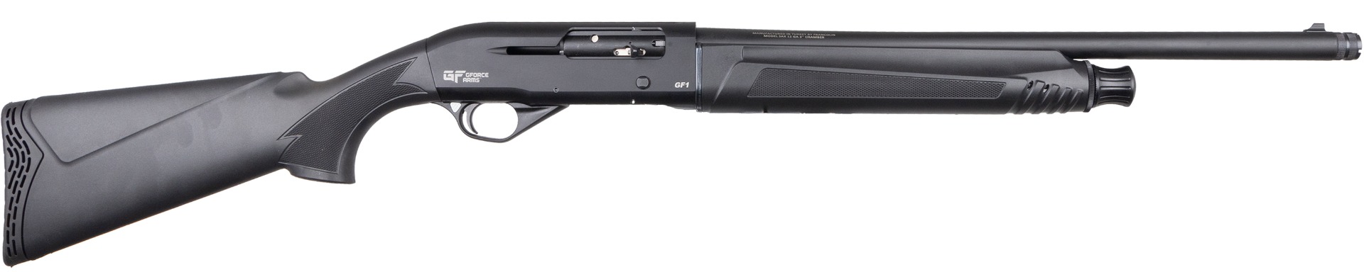 Gforce Arms GF11220B GF1 12 Gauge Semi-Auto 4+1 20" Black Steel Barrel, Black Dovetail Receiver, Fixed Black Synthetic Stock