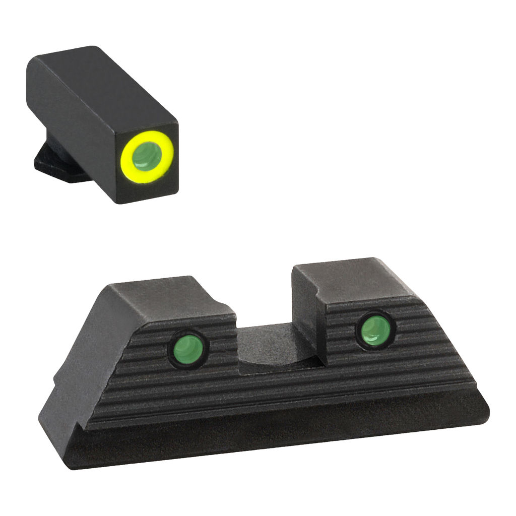 AmeriGlo Trooper Night Sights - Glock MOS | Green Tritium/LumiGreen Outline