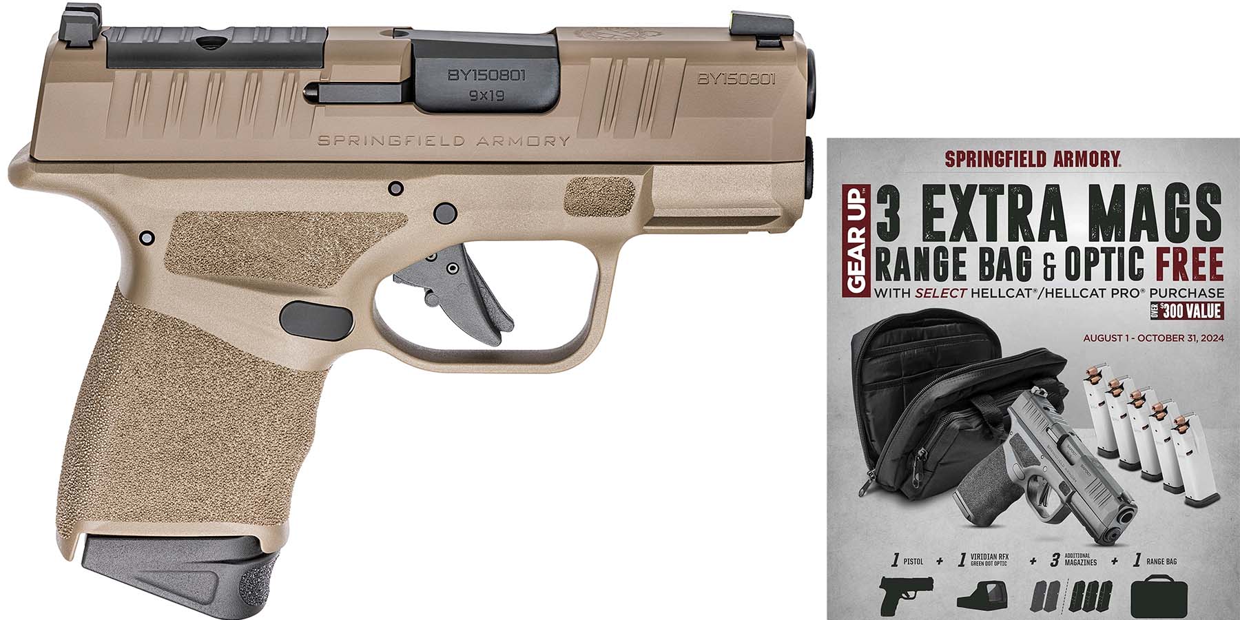 Springfield Hellcat OSP 9mm FDE 10rd GU24 Pistol