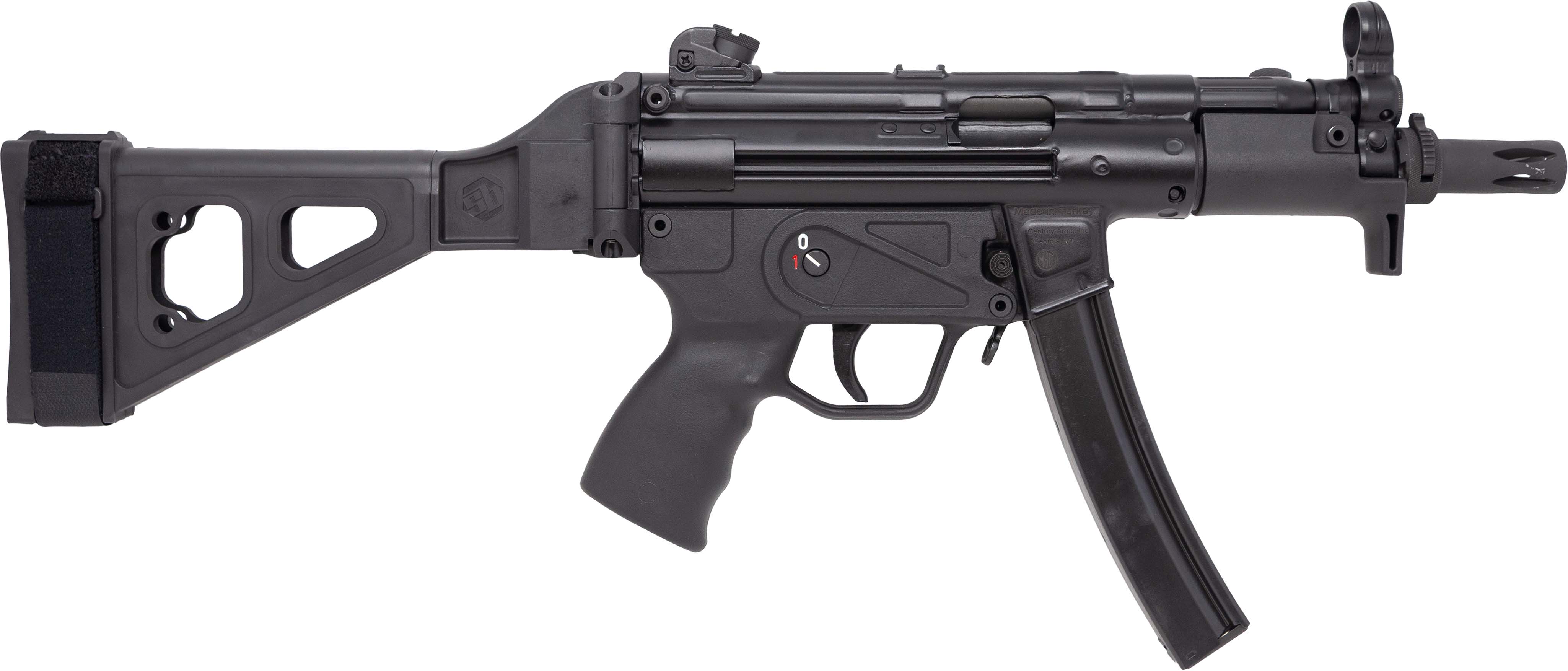 Century Arms HG6035SB-N AP5 P 9mm Luger 30+1 5.75" Threaded Barrel, Polymer Picatinny Rail Receiver, Black Synthetic SB Tactical Brace, Black Polymer Grip