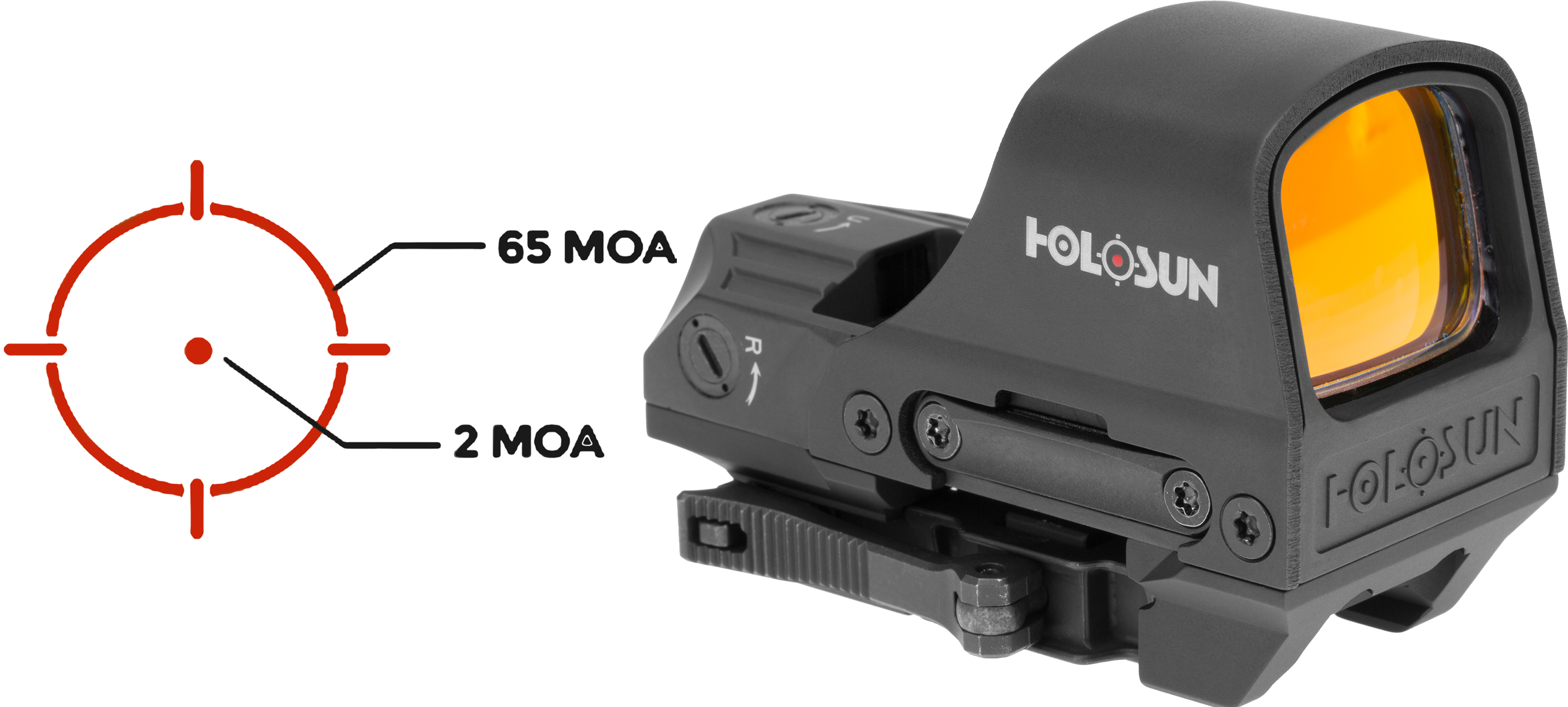 Holosun 510C Open Reflex Sight, 2 MOA Dot with 65 MOA Circle - image 5 of 5