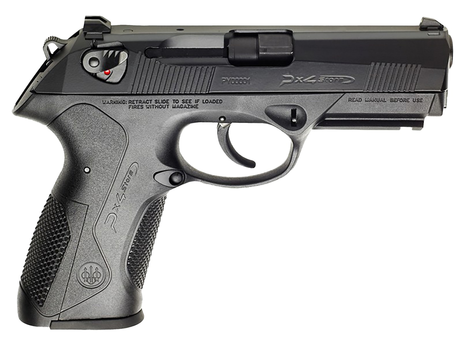 Beretta USA JXF9F21 Px4 Storm Full Size Frame 9mm Luger 17+1, 4.10" Black Steel Barrel, Black Bruniton Serrated Steel Slide, Black Polymer Frame w/Picatinny Rail, Ambidextrous