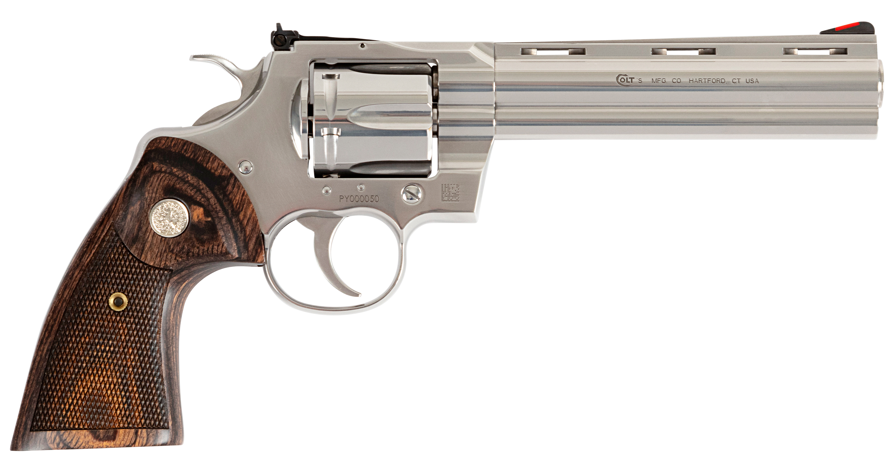 Colt Python 6in Stainless Steel .357 Magnum Revolver with Walnut Grips