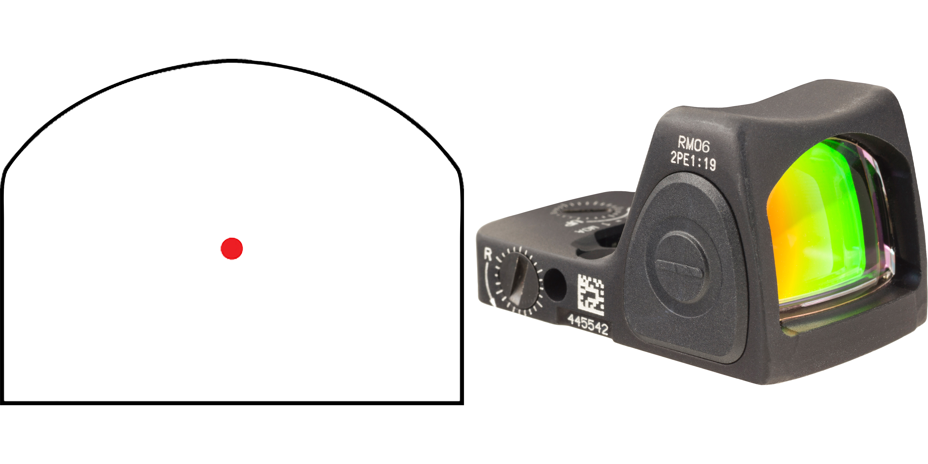 Trijicon RMR Type 2 Adjustable LED Reflex Sight, 3.25 MOA Red Dot, Matte Black