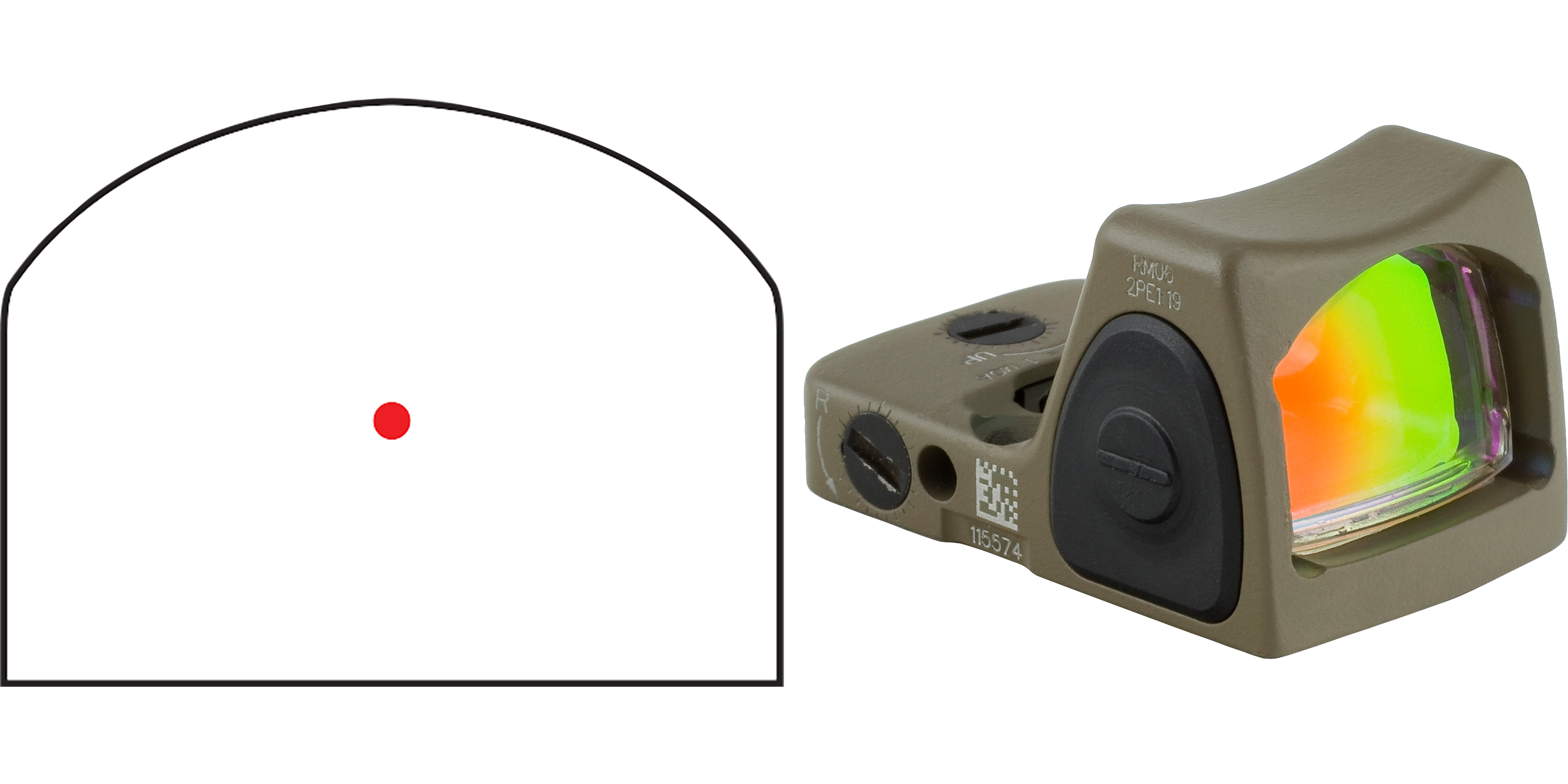 Trijicon RMR Type 2 Adjustable 3.25 MOA Red Dot - Flat Dark Earth