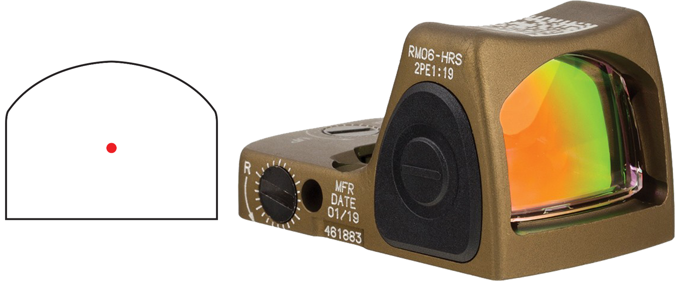 Trijicon RMR Type 2 Adjustable 3.25 MOA Red Dot Sight