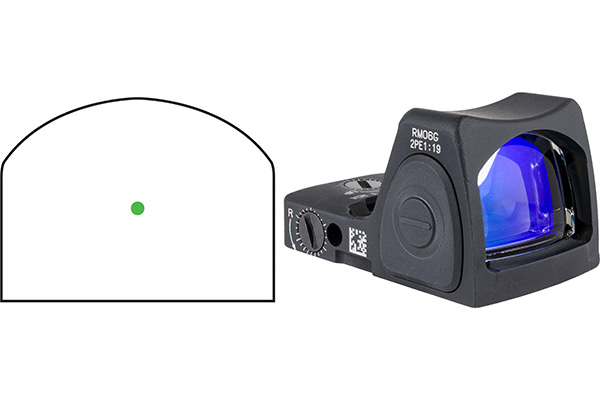 Trijicon RMR Type 2 Reflex Sight, Green Dot, 3.25 MOA, Adjustable LED, Black