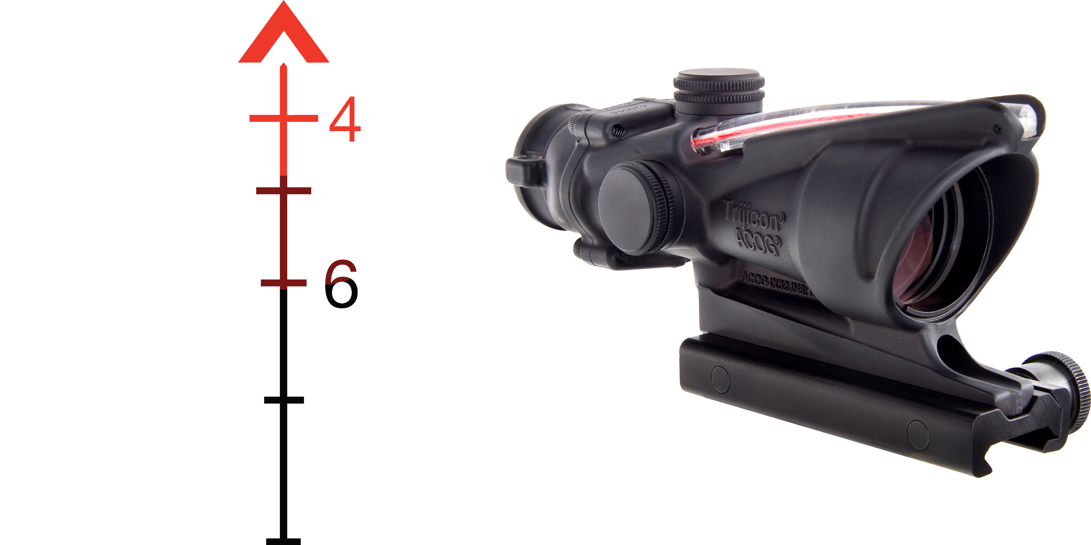 Trijicon ACOG 4x32mm Red Chevron Rifle Scope, Matte Black, TA31F