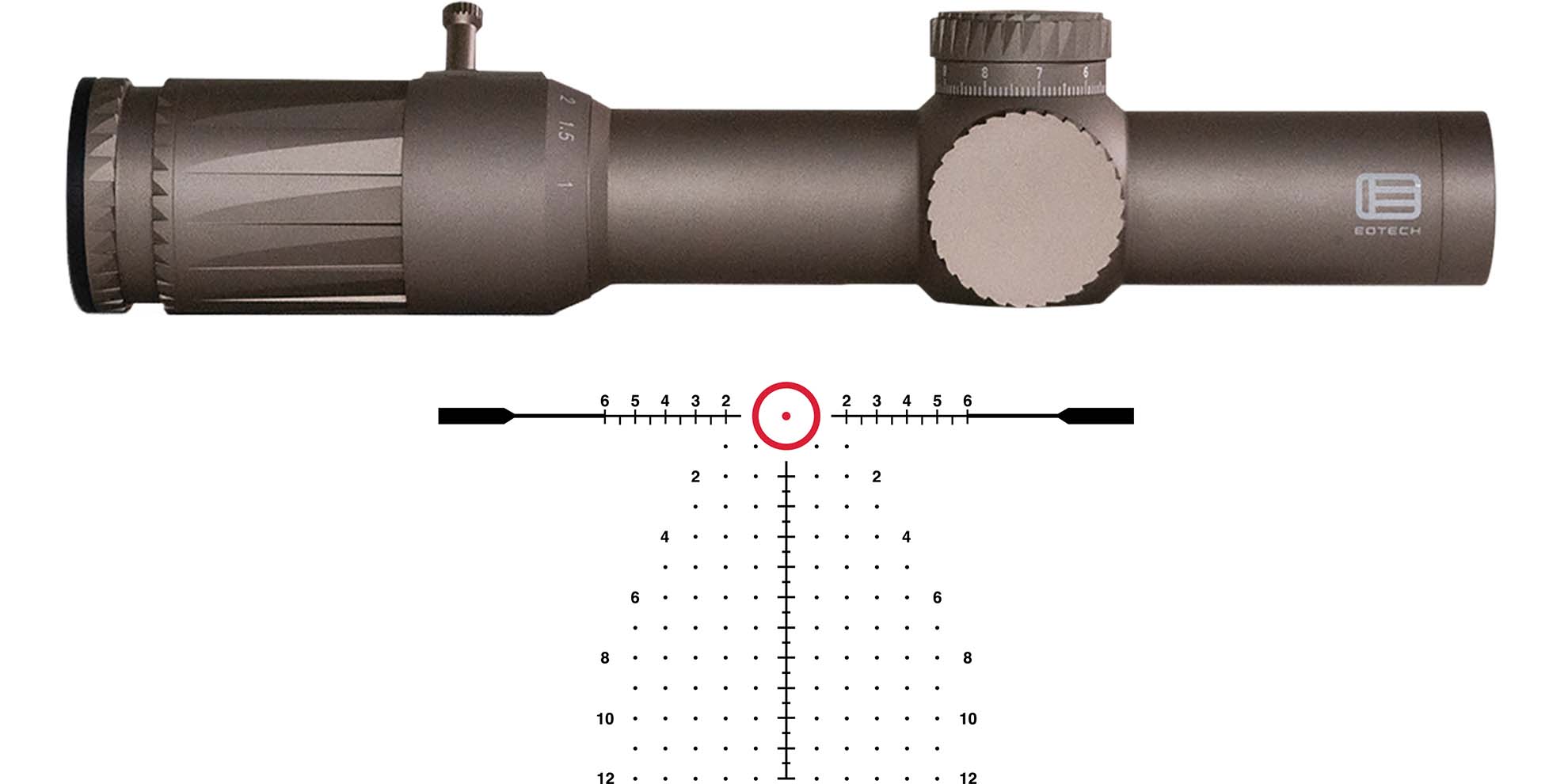 EOTech Vudu 1-10X28mm FFP Rifle Scope SR-5 Illuminated Reticle Tan