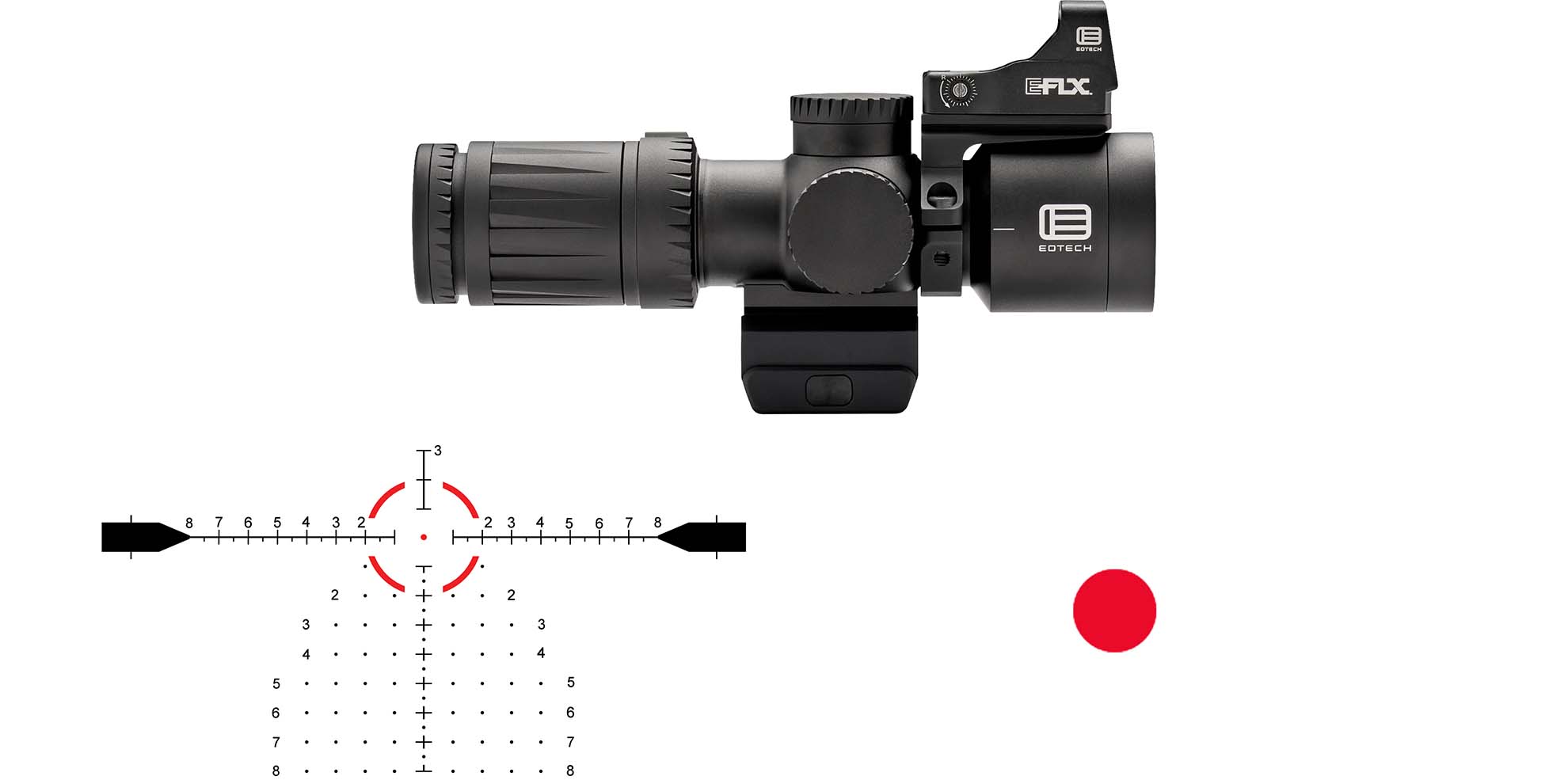 EOTech Vudu 4-12X 36mm FFP Rifle Scope with EFLX Red Dot