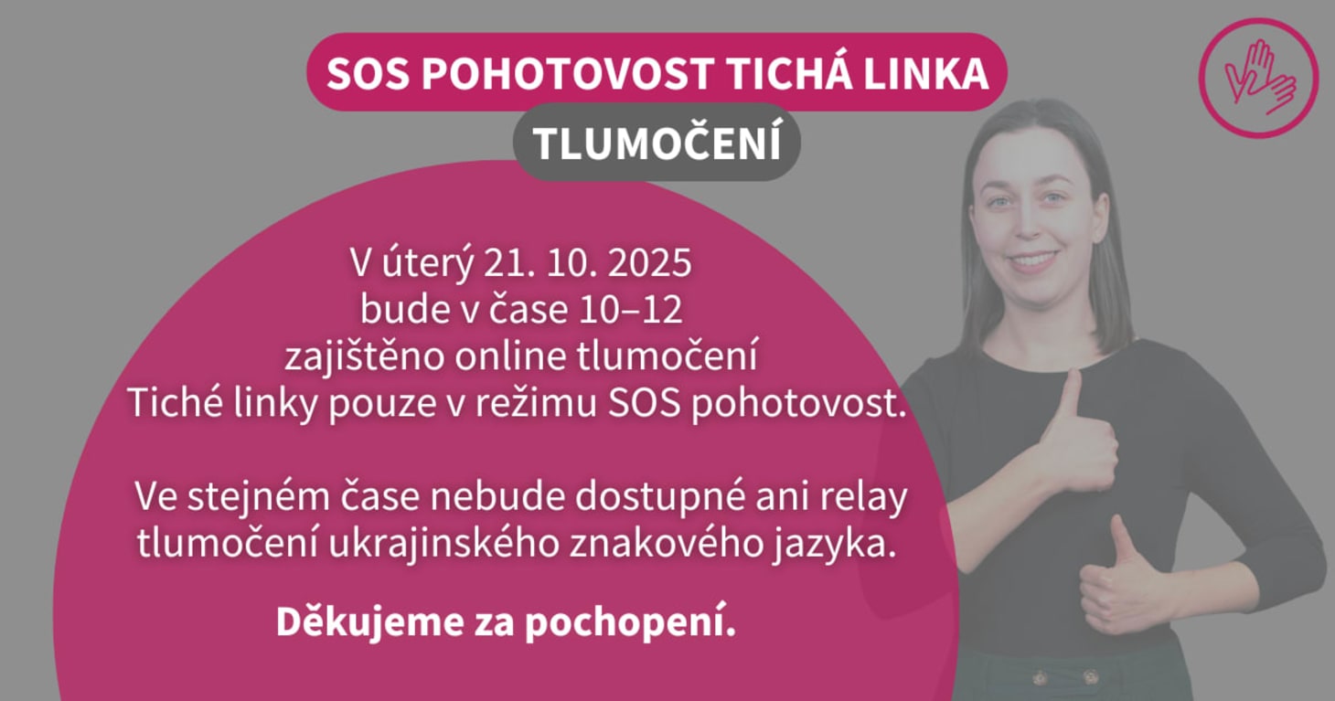 21. 10. tlumočení SOS pohotovost, nedostupnost služby relay