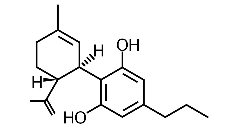 Molekulární struktura cannabidivarinu CBDV