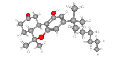 Nabilon, syntetický kanabinoidní a dibenzopyranový derivát