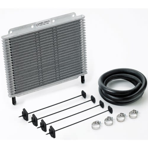 ACmango 6 Pass Ultra-Cool Tube And Fin Transmission Cooler Universal 5 16 Oil Cooler Kit 403 Aluminium Black