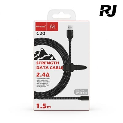1.5 cable USB-V8 forro de tela p/celular