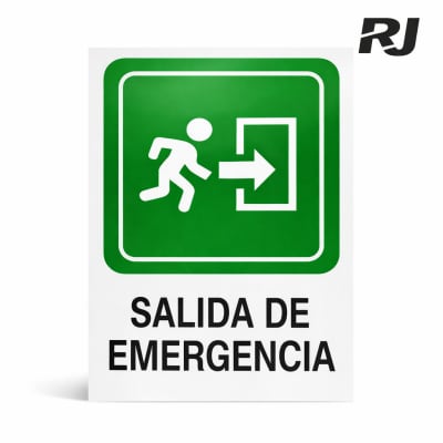20X30 Rotulo de salida de emergencia derecha