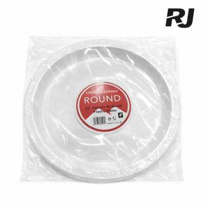 9#ps plato plast blanco 12pcs