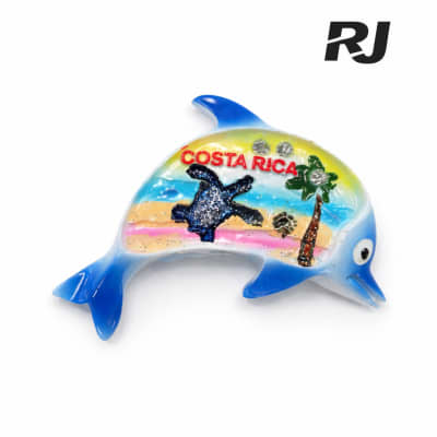 Adorno p/refri delfin c/playa y tortuga